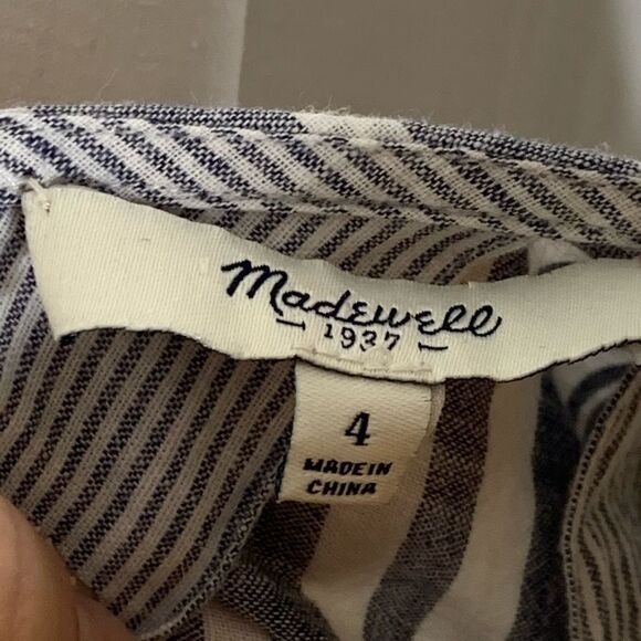 Madewell Trapeze Crop Tank Top Striped Blue Mix 4 - Picture 6 of 9